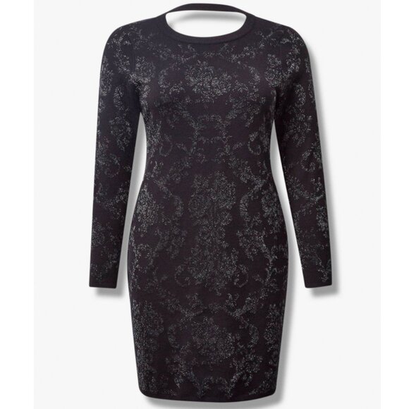 NWT Torrid 3 Black Mini Jacquard Bodycon Dress 3X 22 24 - Picture 5 of 9